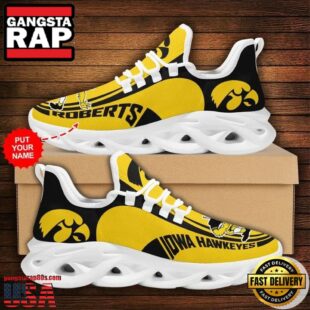 NCAA Custom Name Iowa Hawkeyes Sneaker Unique Design Max Soul Shoes Running Sneakers