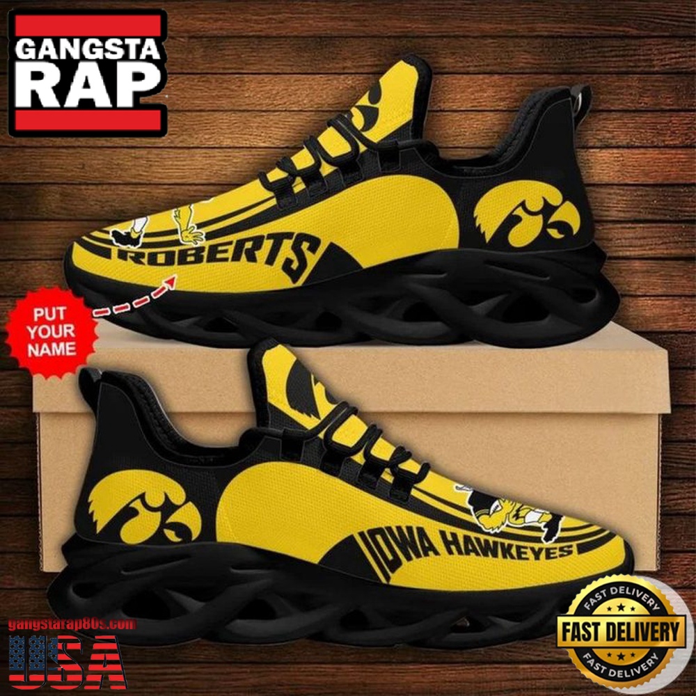 NCAA Custom Name Iowa Hawkeyes Sneaker Unique Design Max Soul Shoes Running Sneakers NCAA Custom Name Iowa Hawkeyes Sneaker Unique Design Max Soul Shoes Running Sneakers