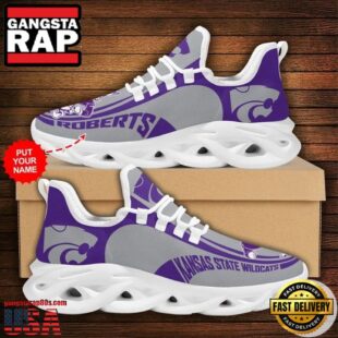 NCAA Custom Name Kansas State Wildcats Sneaker Unique Design Max Soul Shoes Running Sneakers