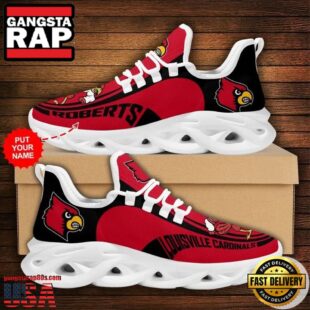 NCAA Custom Name Louisville Cardinals Sneaker Unique Design Max Soul Shoes Running Sneakers