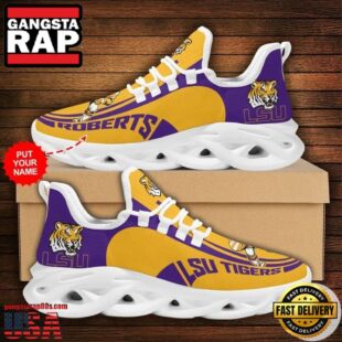 NCAA Custom Name Lsu Tigers Sneaker Unique Design Max Soul Shoes Running Sneakers