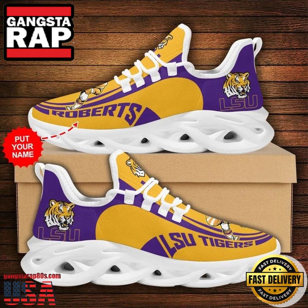 NCAA Custom Name Lsu Tigers Sneaker Unique Design Max Soul Shoes Running Sneakers NCAA Custom Name Lsu Tigers Sneaker Unique Design Max Soul Shoes Running Sneakers