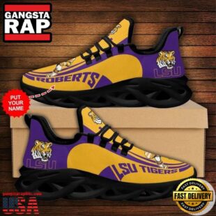 NCAA Custom Name Lsu Tigers Sneaker Unique Design Max Soul Shoes Running Sneakers
