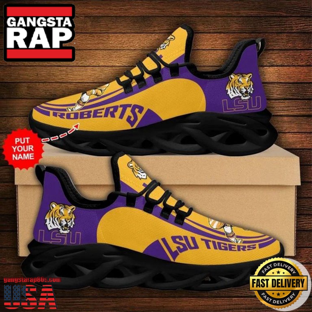 NCAA Custom Name Lsu Tigers Sneaker Unique Design Max Soul Shoes Running Sneakers NCAA Custom Name Lsu Tigers Sneaker Unique Design Max Soul Shoes Running Sneakers