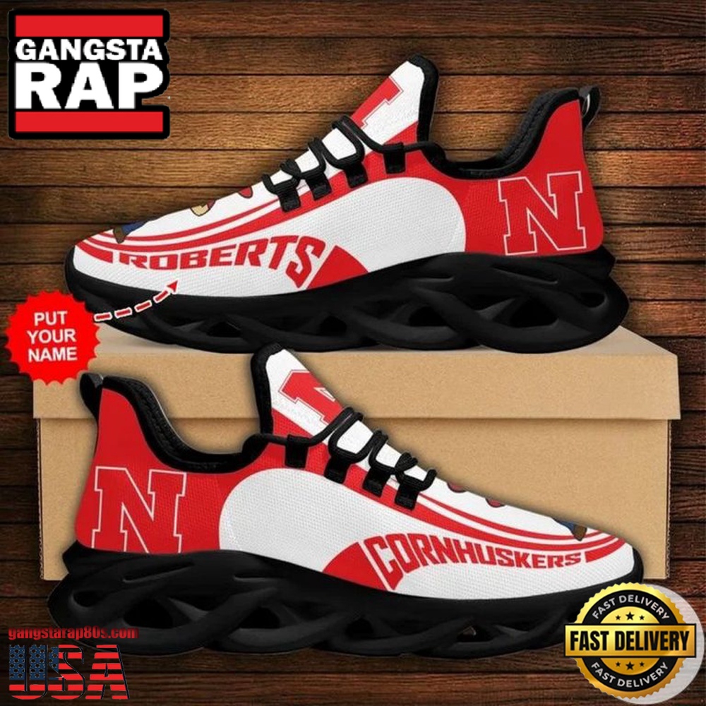 NCAA Custom Name Nebraska Cornhuskers Sneaker Unique Design Max Soul Shoes Running Sneakers NCAA Custom Name Nebraska Cornhuskers Sneaker Unique Design Max Soul Shoes Running Sneakers