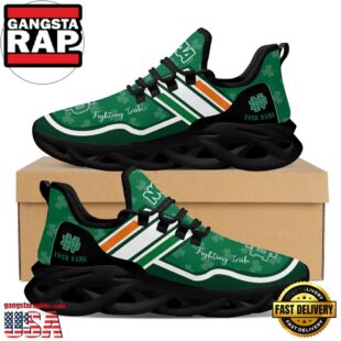 NCAA Custom Name Notre Dame Fighting Irish Logo Saint Patrick'S Day Unique Design Max Soul Shoes Running Sneakers
