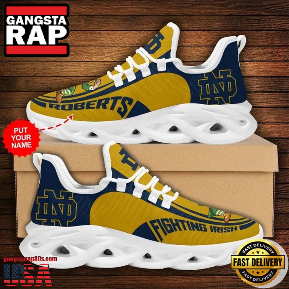 NCAA Custom Name Notre Dame Fighting Irish Sneaker Unique Design Max Soul Shoes Running Sneakers NCAA Custom Name Notre Dame Fighting Irish Sneaker Unique Design Max Soul Shoes Running Sneakers