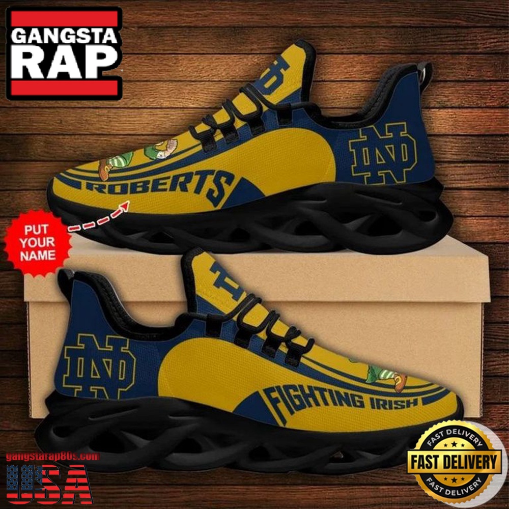 NCAA Custom Name Notre Dame Fighting Irish Sneaker Unique Design Max Soul Shoes Running Sneakers NCAA Custom Name Notre Dame Fighting Irish Sneaker Unique Design Max Soul Shoes Running Sneakers