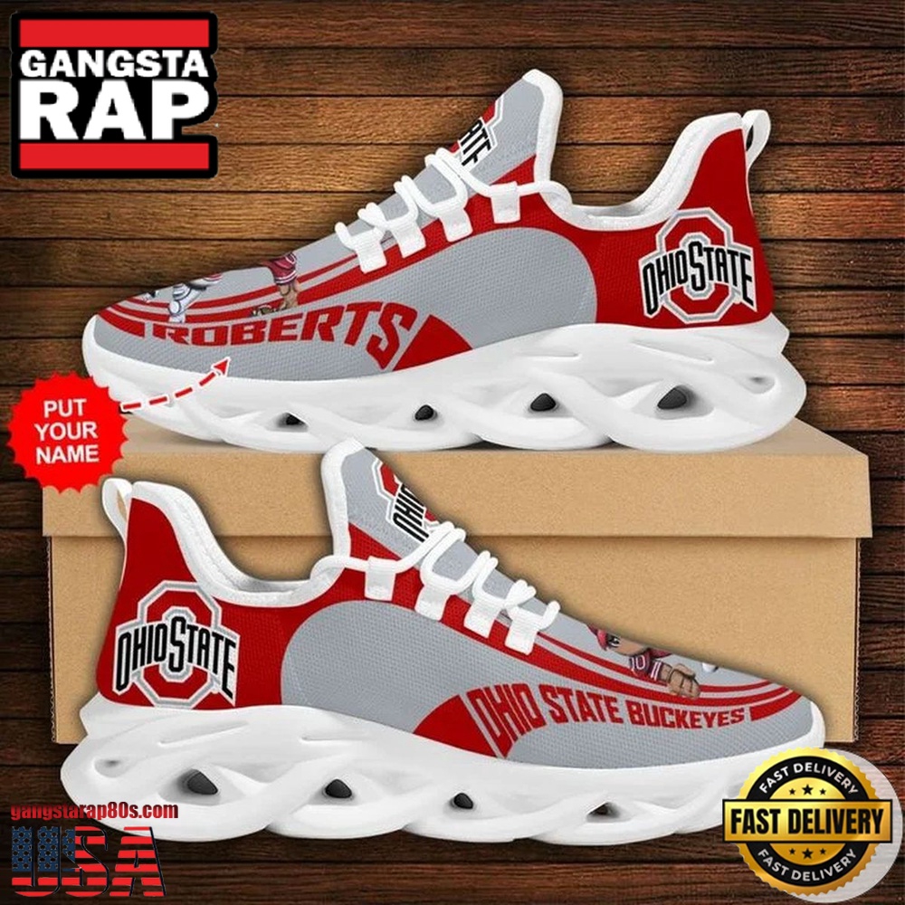 NCAA Custom Name Ohio State Buckeyes Sneaker Unique Design Max Soul Shoes Running Sneakers NCAA Custom Name Ohio State Buckeyes Sneaker Unique Design Max Soul Shoes Running Sneakers
