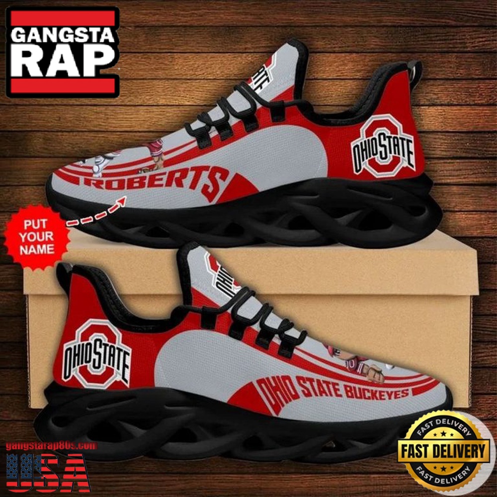 NCAA Custom Name Ohio State Buckeyes Sneaker Unique Design Max Soul Shoes Running Sneakers NCAA Custom Name Ohio State Buckeyes Sneaker Unique Design Max Soul Shoes Running Sneakers