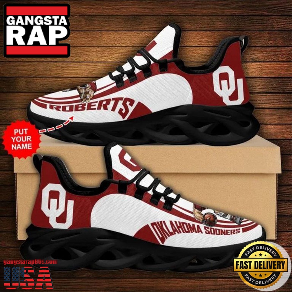 NCAA Custom Name Oklahoma Sooners Sneaker Unique Design Max Soul Shoes Running Sneakers NCAA Custom Name Oklahoma Sooners Sneaker Unique Design Max Soul Shoes Running Sneakers