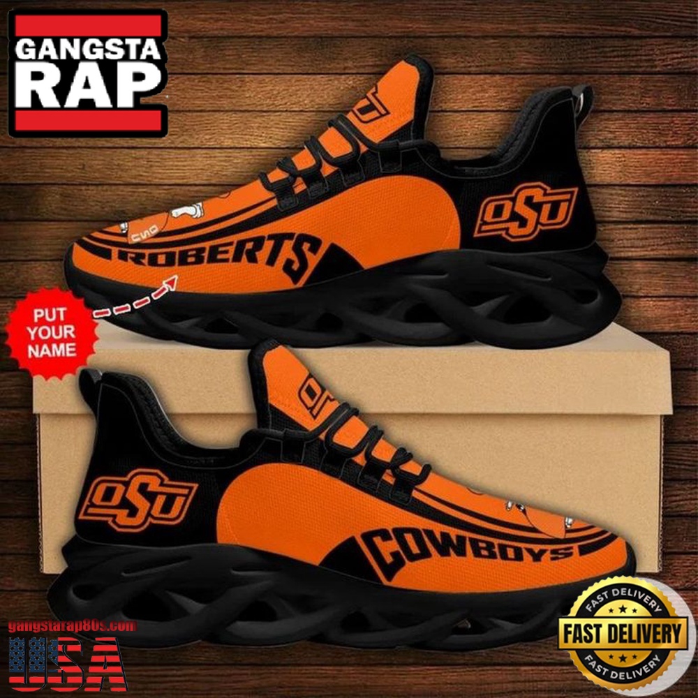 NCAA Custom Name Oklahoma State Cowboys Sneaker Unique Design Max Soul Shoes Running Sneakers NCAA Custom Name Oklahoma State Cowboys Sneaker Unique Design Max Soul Shoes Running Sneakers