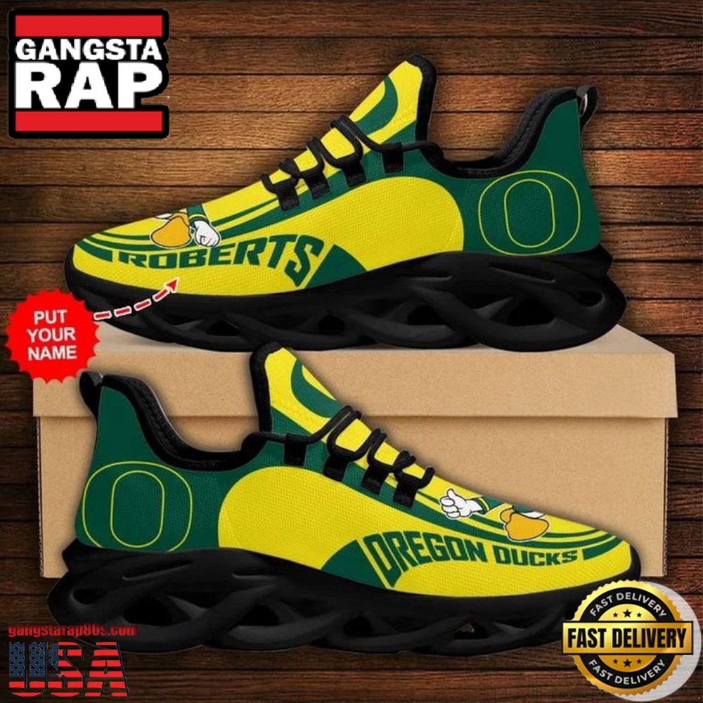 NCAA Custom Name Oregon Ducks Sneaker Unique Design Max Soul Shoes Running Sneakers NCAA Custom Name Oregon Ducks Sneaker Unique Design Max Soul Shoes Running Sneakers