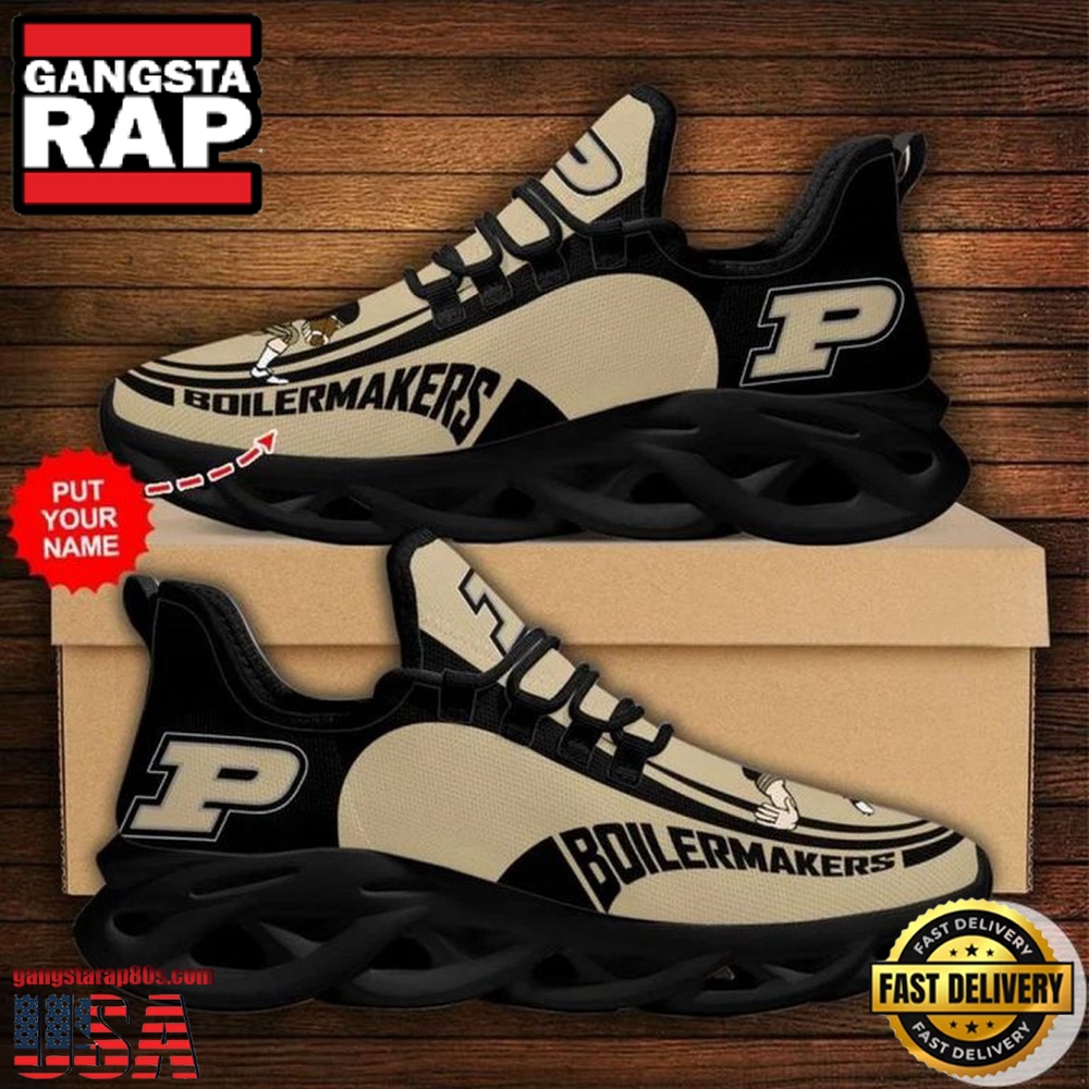 NCAA Custom Name Purdue Boilermakers Sneaker Unique Design Max Soul Shoes Running Sneakers NCAA Custom Name Purdue Boilermakers Sneaker Unique Design Max Soul Shoes Running Sneakers