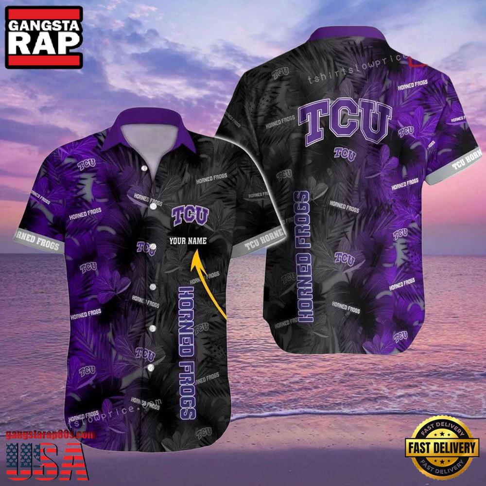 NCAA Custom Name Tcu Horned Frogs Hawaiian Shirt Outfit NCAA Custom Name Tcu Horned Frogs Hawaiian Shirt Outfit