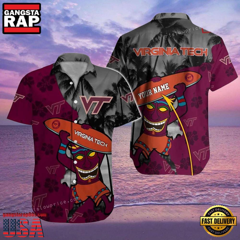 NCAA Custom Name Virginia Tech Hokies Hawaiian Shirt Cheap NCAA Custom Name Virginia Tech Hokies Hawaiian Shirt Cheap