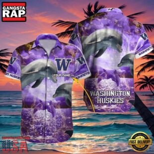 NCAA Custom Name Washington Huskies Hawaiian Shirt Cheap For Men Women