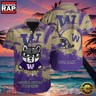 NCAA Custom Name Washington Huskies Hawaiian Shirt Man