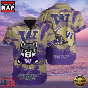 NCAA Custom Name Washington Huskies Hawaiian Shirt Man