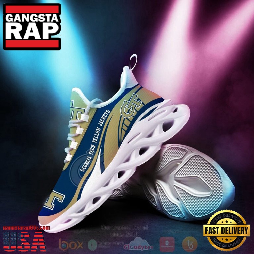 NCAA Georgia Tech Yellow Jackets Football Clunky Unique Design Max Soul Shoes Running Sneakers NCAA Georgia Tech Yellow Jackets Football Clunky Unique Design Max Soul Shoes Running Sneakers
