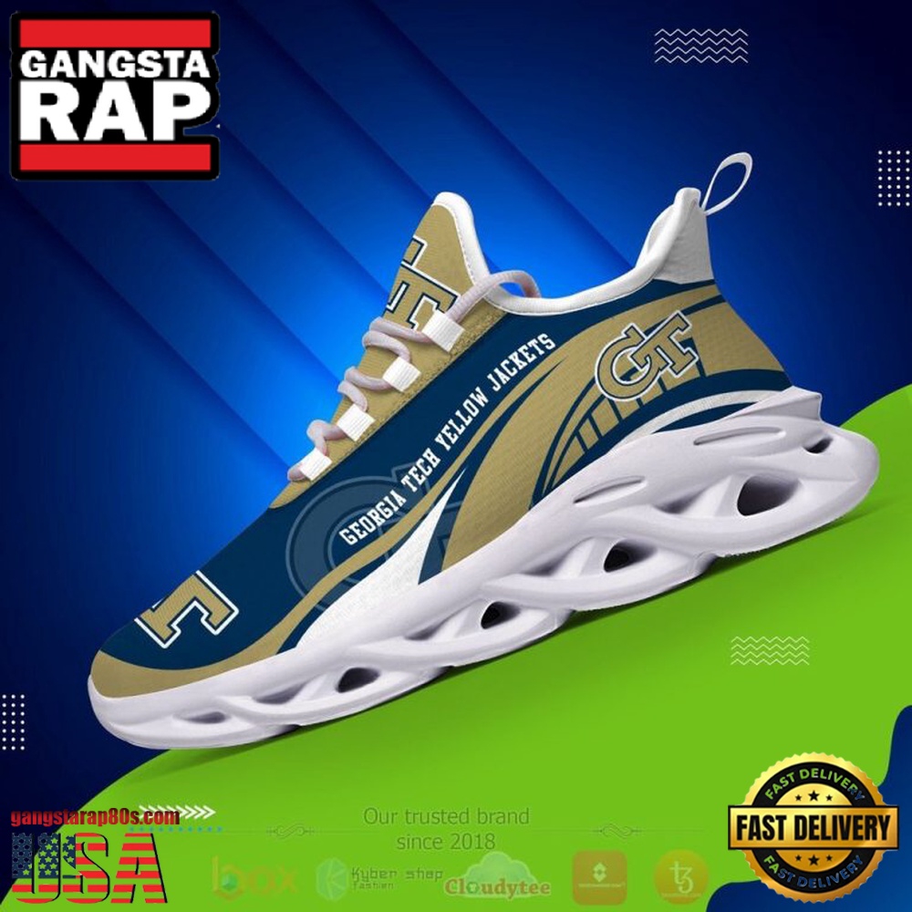 NCAA Georgia Tech Yellow Jackets Football Clunky Unique Design Max Soul Shoes Running Sneakers NCAA Georgia Tech Yellow Jackets Football Clunky Unique Design Max Soul Shoes Running Sneakers