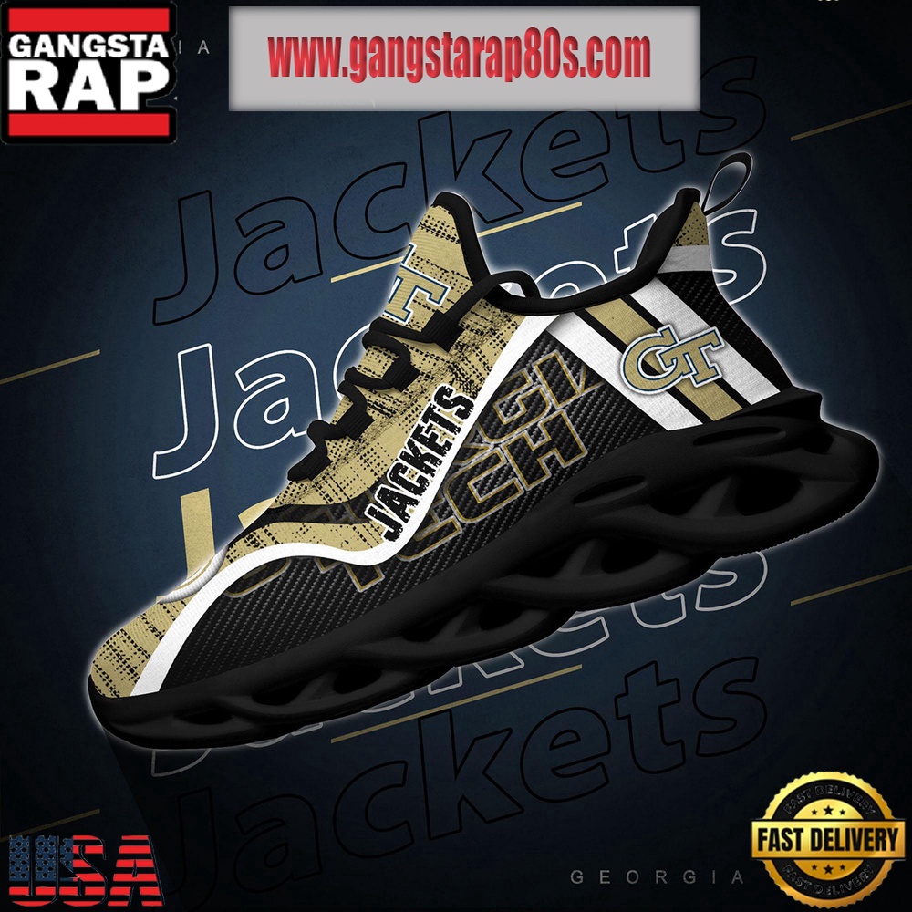 NCAA Georgia Tech Yellow Jackets New Design Max Soul Shoes Running Sneakers NCAA Georgia Tech Yellow Jackets New Design Max Soul Shoes Running Sneakers