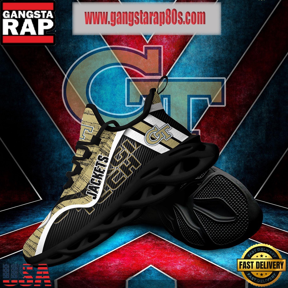 NCAA Georgia Tech Yellow Jackets New Design Max Soul Shoes Running Sneakers NCAA Georgia Tech Yellow Jackets New Design Max Soul Shoes Running Sneakers