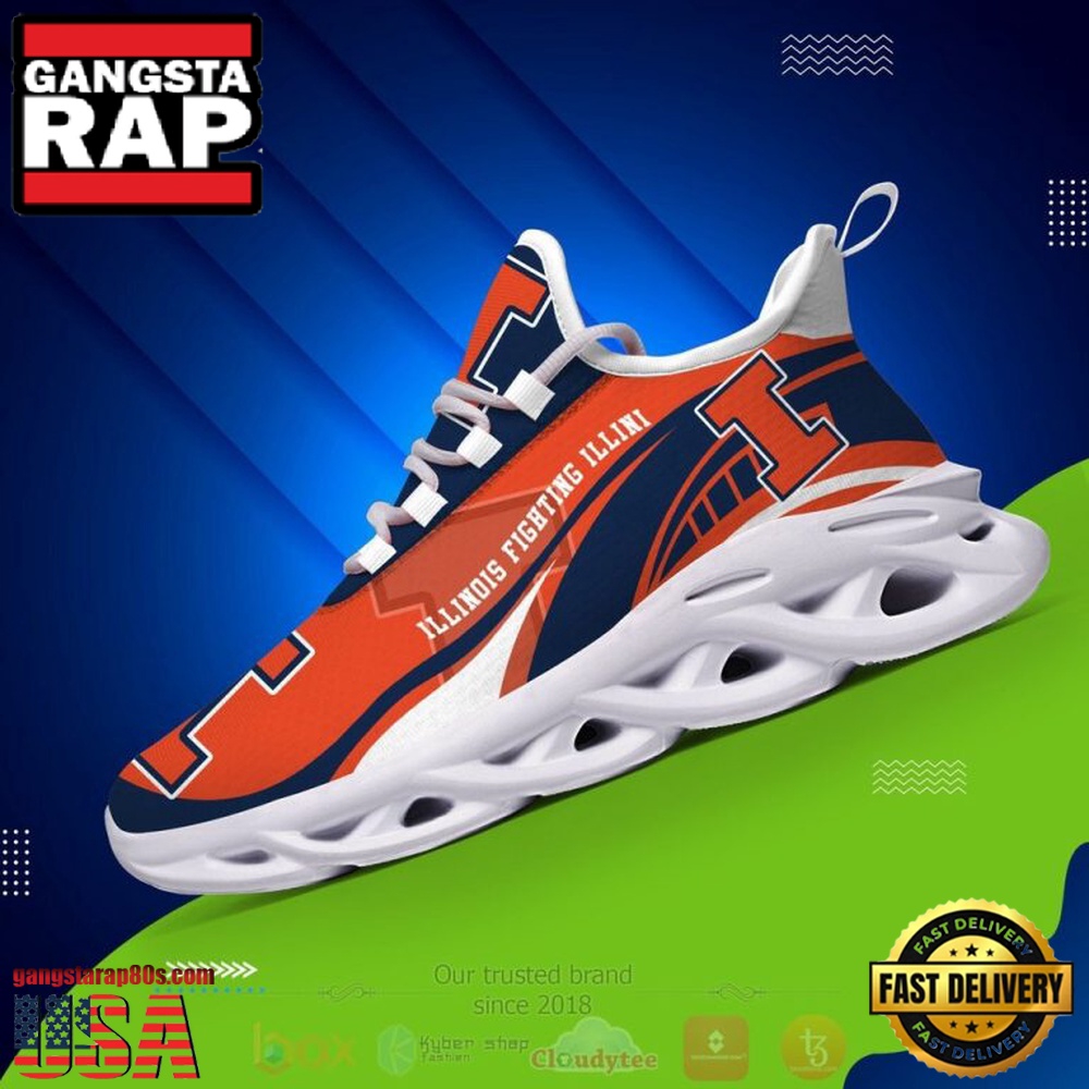 NCAA Illinois Fighting Illini Football Clunky Unique Design Max Soul Shoes Running Sneakers NCAA Illinois Fighting Illini Football Clunky Unique Design Max Soul Shoes Running Sneakers