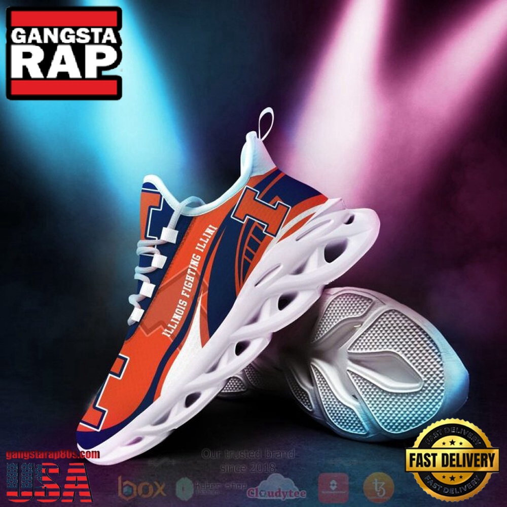 NCAA Illinois Fighting Illini Football Clunky Unique Design Max Soul Shoes Running Sneakers NCAA Illinois Fighting Illini Football Clunky Unique Design Max Soul Shoes Running Sneakers