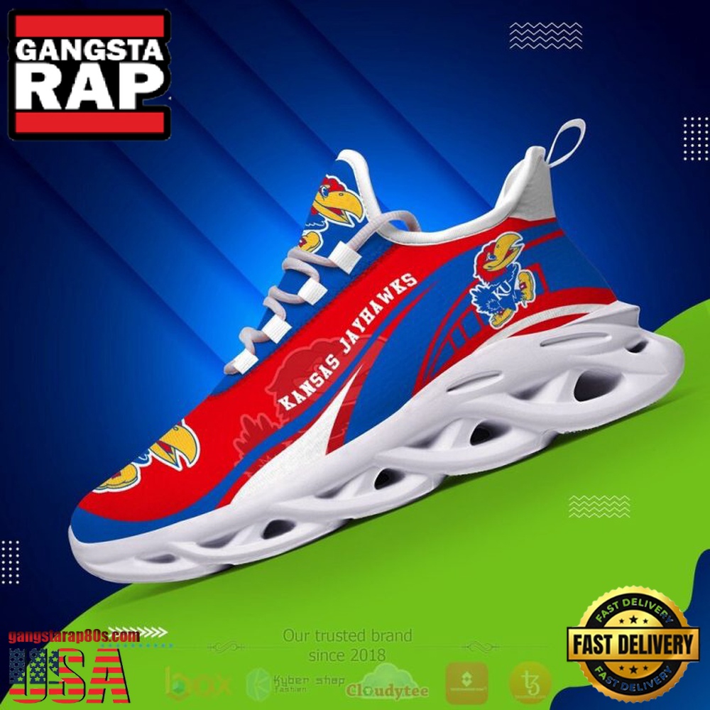 NCAA Kansas Jayhawks Football Clunky Unique Design Max Soul Shoes Running Sneakers NCAA Kansas Jayhawks Football Clunky Unique Design Max Soul Shoes Running Sneakers