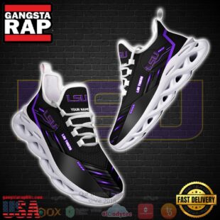 NCAA Lsu Tigers And Lady Tigers Custom Name Clunky Unique Design Max Soul Shoes Running Sneakers