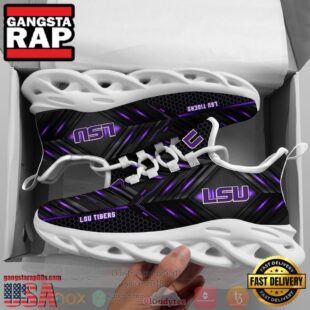 NCAA Lsu Tigers Custom Name Clunky Unique Design Max Soul Shoes Running Sneakers