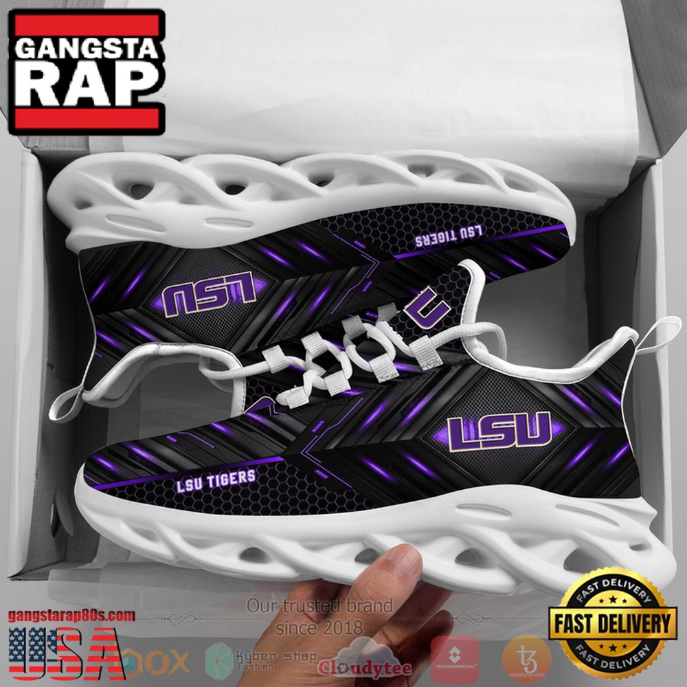 NCAA Lsu Tigers Custom Name Clunky Unique Design Max Soul Shoes Running Sneakers NCAA Lsu Tigers Custom Name Clunky Unique Design Max Soul Shoes Running Sneakers