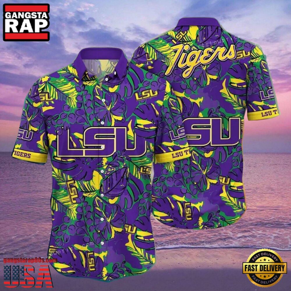 NCAA Lsu Tigers Flower Hawaiian Shirt Outfit 3D Shirt, Lsu Tigers Football Gifts For Him NCAA Lsu Tigers Flower Hawaiian Shirt Outfit 3D Shirt, Lsu Tigers Football Gifts For Him