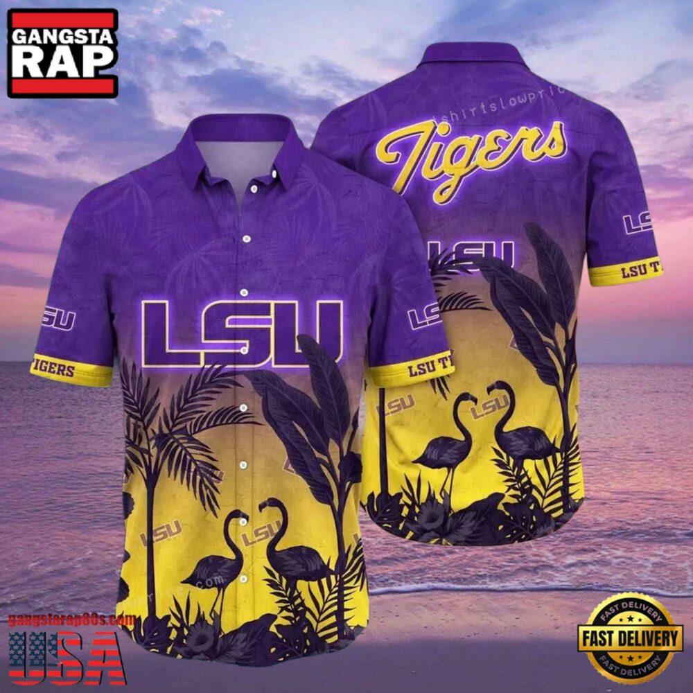NCAA Lsu Tigers Flower Hawaiian Shirt Outfit 3D Shirt, Lsu Tigers Football Gifts For Men NCAA Lsu Tigers Flower Hawaiian Shirt Outfit 3D Shirt, Lsu Tigers Football Gifts For Men