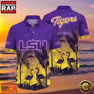 NCAA Lsu Tigers Flower Hawaiian Shirt Outfit 3D Shirt, Lsu Tigers Football Gifts For Men