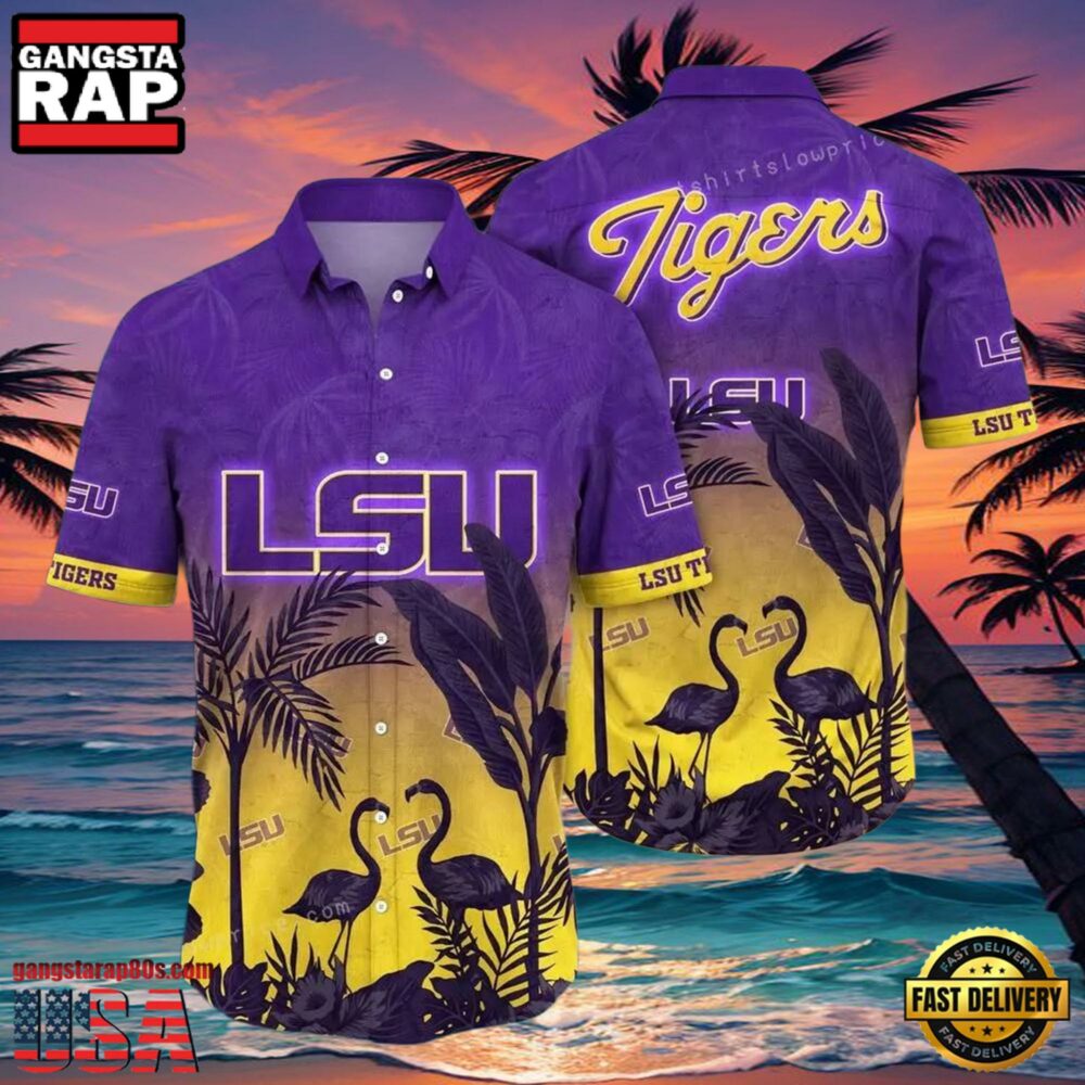 NCAA Lsu Tigers Flower Hawaiian Shirt Outfit 3D Shirt, Lsu Tigers Football Gifts For Men NCAA Lsu Tigers Flower Hawaiian Shirt Outfit 3D Shirt, Lsu Tigers Football Gifts For Men