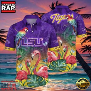 NCAA Lsu Tigers Flower Hawaiian Shirt Outfit 3D Shirt, Lsu Tigers Football Gifts