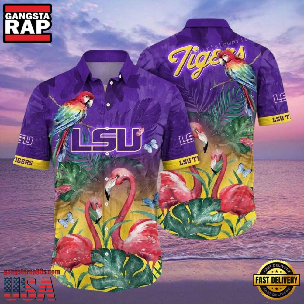 NCAA Lsu Tigers Flower Hawaiian Shirt Outfit 3D Shirt, Lsu Tigers Football Gifts NCAA Lsu Tigers Flower Hawaiian Shirt Outfit 3D Shirt, Lsu Tigers Football Gifts