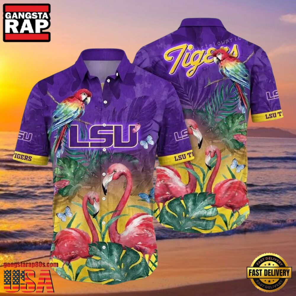 NCAA Lsu Tigers Flower Hawaiian Shirt Outfit 3D Shirt, Lsu Tigers Football Gifts NCAA Lsu Tigers Flower Hawaiian Shirt Outfit 3D Shirt, Lsu Tigers Football Gifts