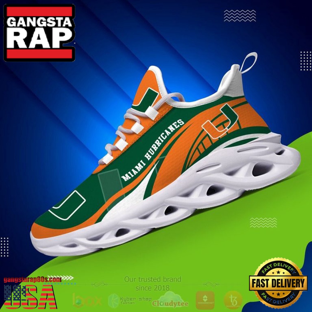 NCAA Miami Hurricanes Football Clunky Unique Design Max Soul Shoes Running Sneakers NCAA Miami Hurricanes Football Clunky Unique Design Max Soul Shoes Running Sneakers