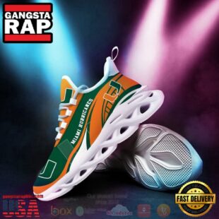 NCAA Miami Hurricanes Football Clunky Unique Design Max Soul Shoes Running Sneakers