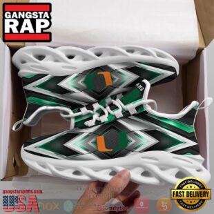 NCAA Miami Hurricanes Football Team Custom Name Clunky Unique Design Max Soul Shoes Running Sneakers