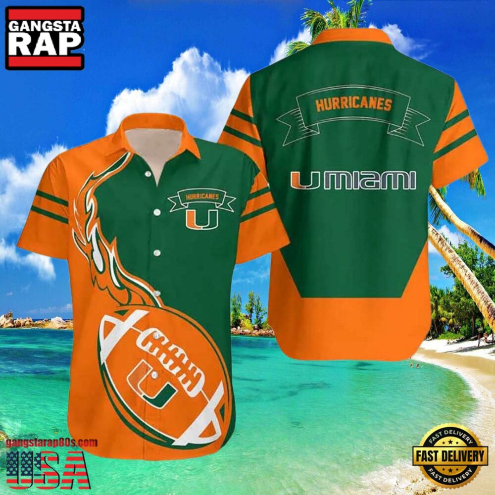 NCAA Miami Hurricanes Hawaiian Shirt All Over Print NCAA Miami Hurricanes Hawaiian Shirt All Over Print