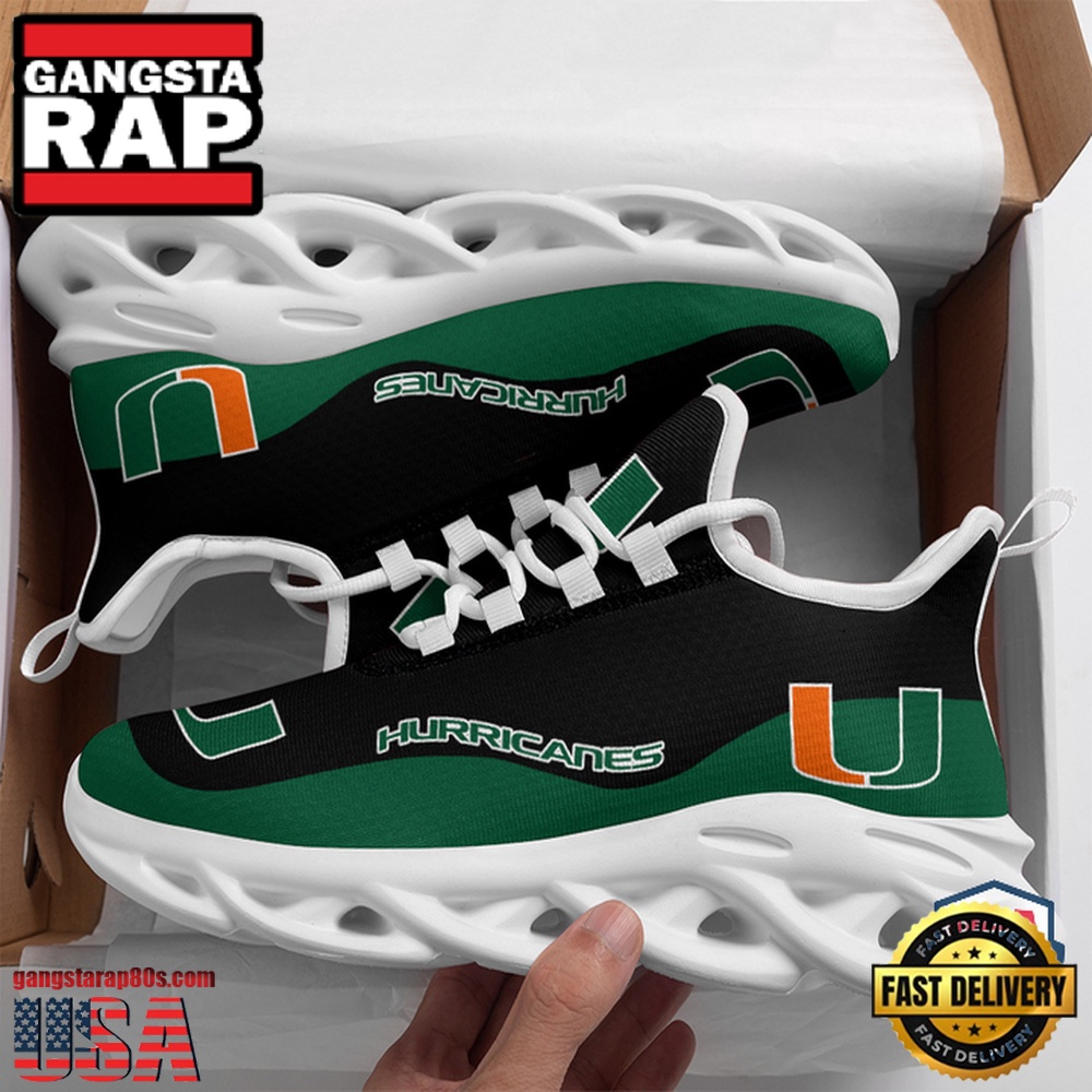 NCAA Miami Hurricanes Unique Design Max Soul Shoes Running Sneakers NCAA Miami Hurricanes Unique Design Max Soul Shoes Running Sneakers