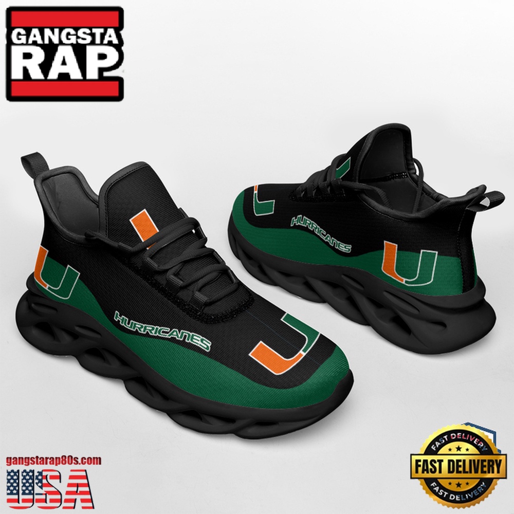 NCAA Miami Hurricanes Unique Design Max Soul Shoes Running Sneakers NCAA Miami Hurricanes Unique Design Max Soul Shoes Running Sneakers