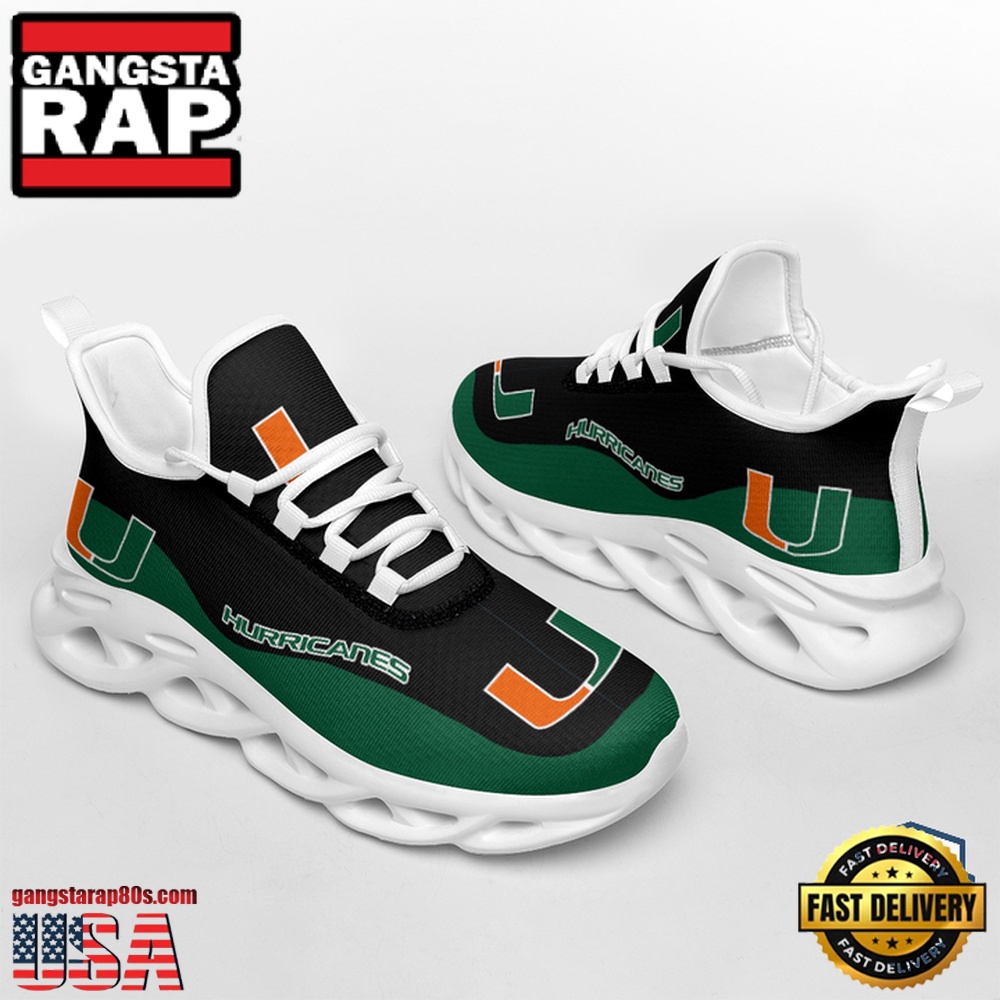 NCAA Miami Hurricanes Unique Design Max Soul Shoes Running Sneakers NCAA Miami Hurricanes Unique Design Max Soul Shoes Running Sneakers