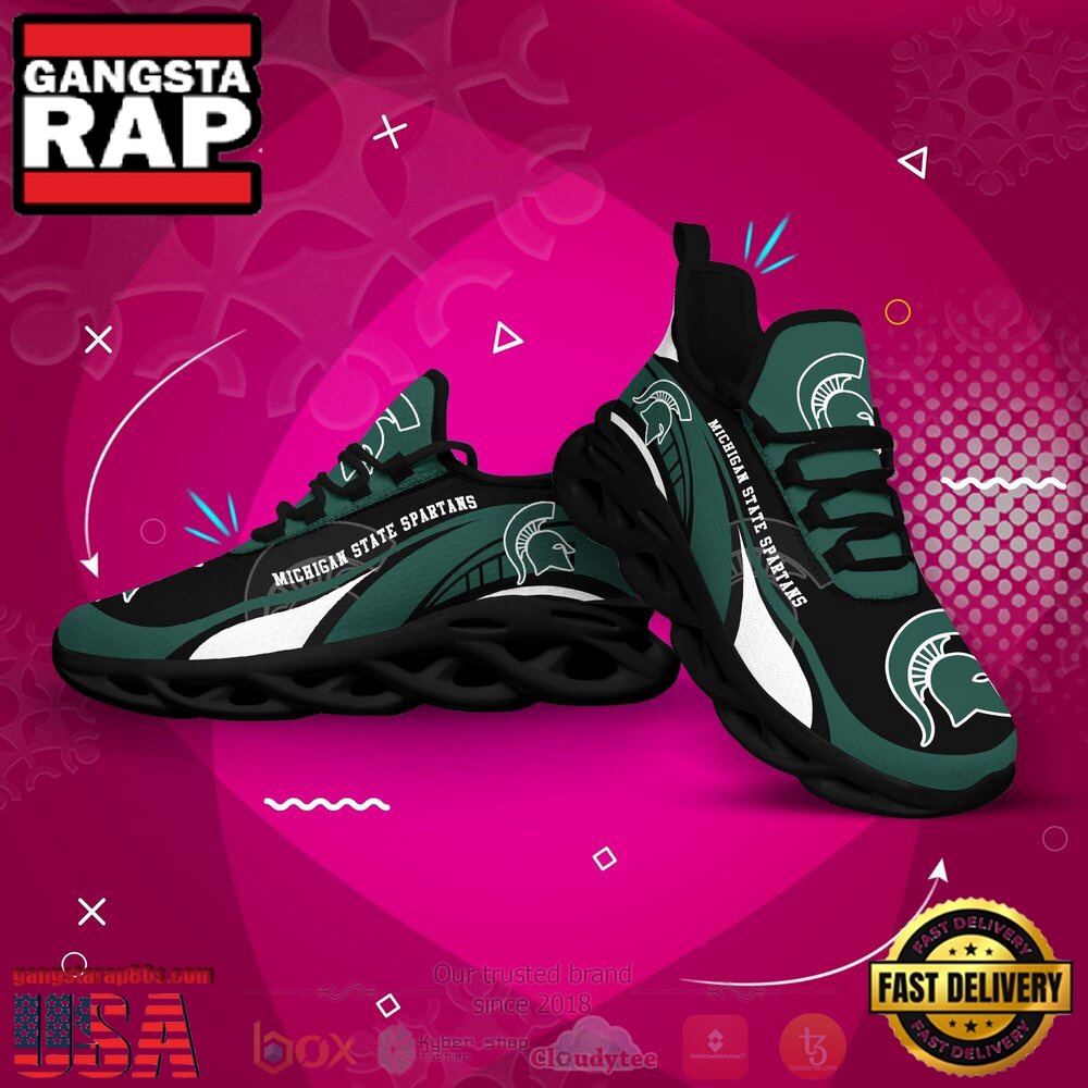 NCAA Michigan State Spartans Football Clunky Unique Design Max Soul Shoes Running Sneakers NCAA Michigan State Spartans Football Clunky Unique Design Max Soul Shoes Running Sneakers