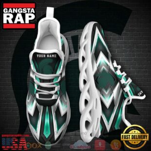 NCAA Michigan State Spartans Football Team Custom Name Clunky Unique Design Max Soul Shoes Running Sneakers