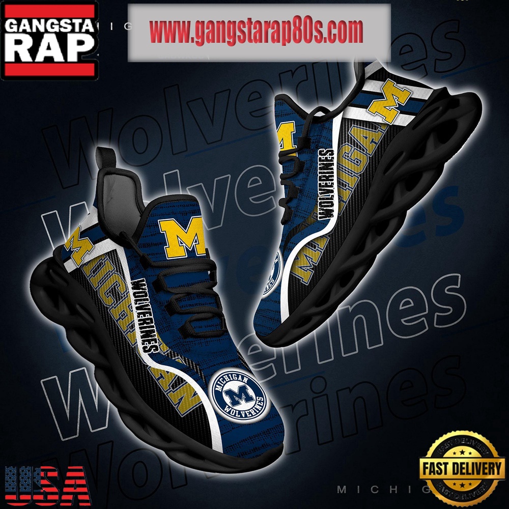 NCAA Michigan Wolverines New Design Max Soul Shoes Running Sneakers NCAA Michigan Wolverines New Design Max Soul Shoes Running Sneakers